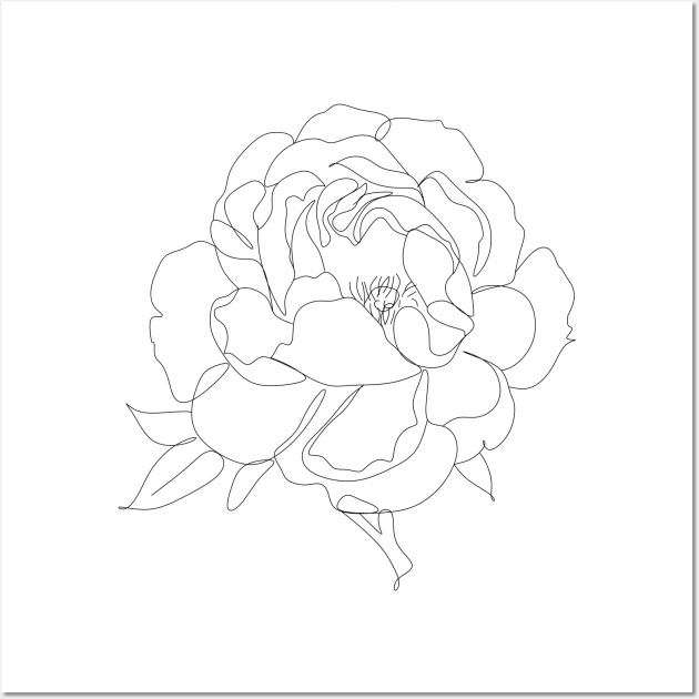 Peony line art Wall Art by OneLinePrint